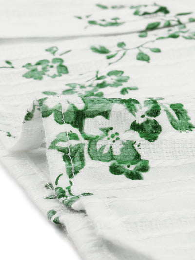 Floral Printed Peter Pan Collar Cotton Short Sleeve Shirt