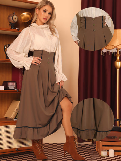 Maxi Skirt for Women's High Waist Vintage 1950s Swing Skirts