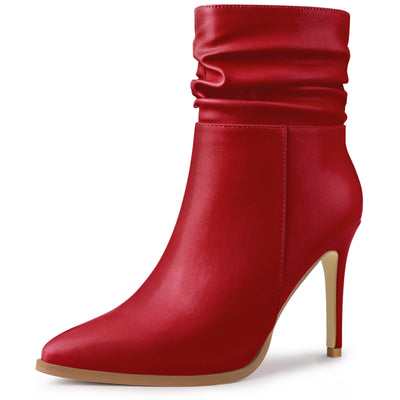 Slouchy Pointed Toe Stiletto Heel Ankle Boot