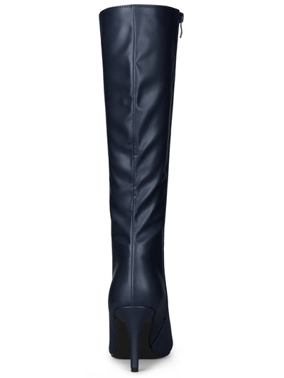 Pointed Toe Stiletto High Heel Zipper Knee High Boots