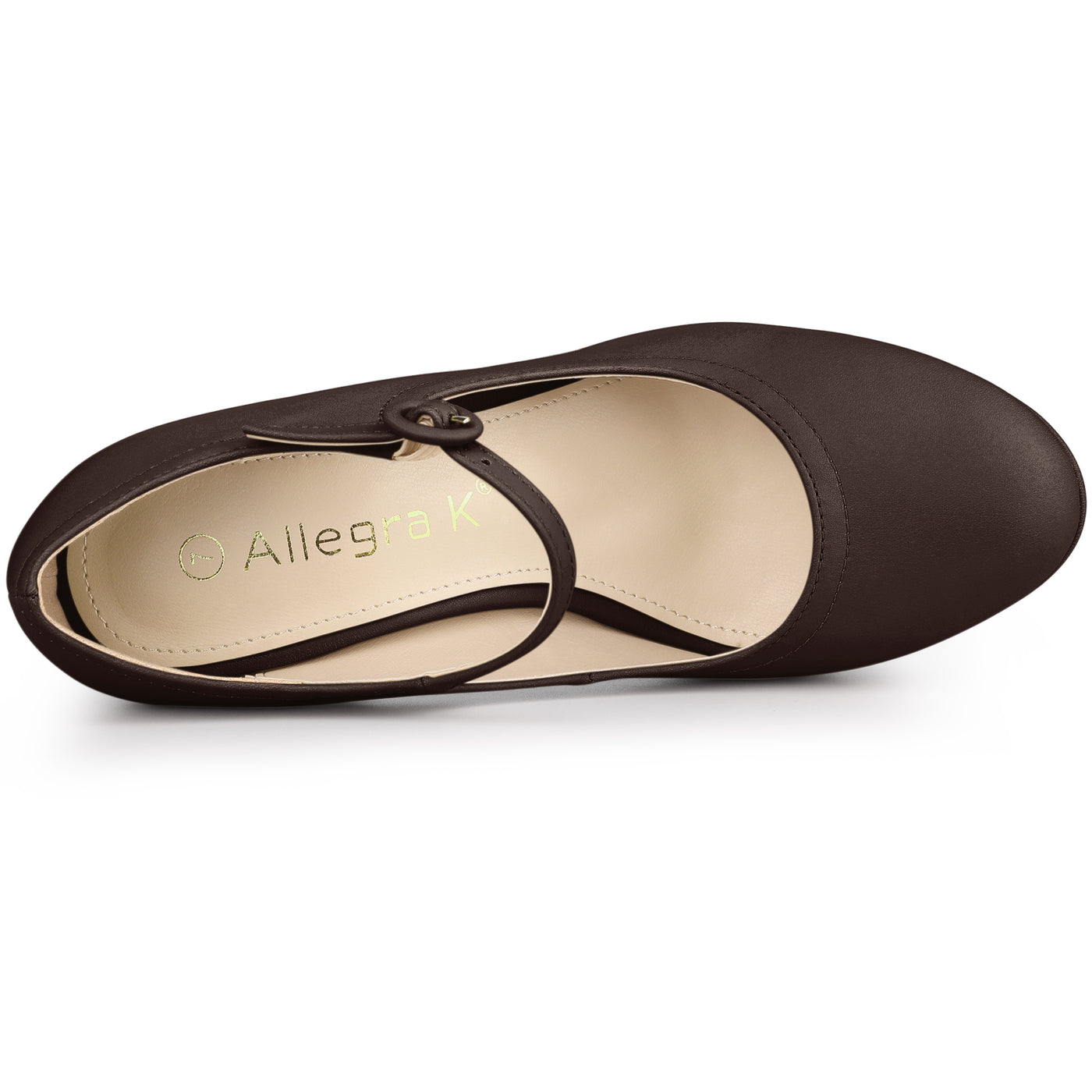 Allegra K Platform Round Toe Ankle Strap Mary Jane Stiletto Heel Pumps