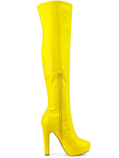 Platform Round Toe Chunky Heel Over The Knee High Boots