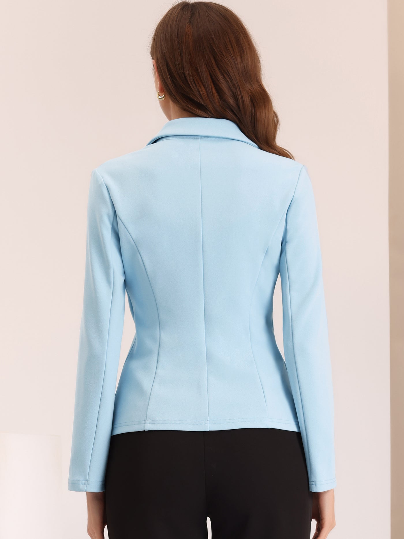 Allegra K Work Office Lapel Collar Stretch Jacket Suit Blazer