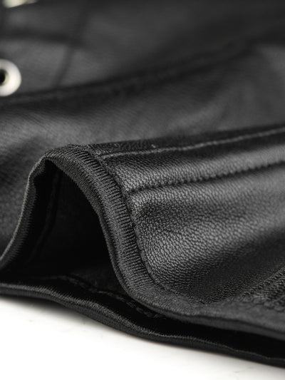 PU Leather Bustier Halter Shoulder Strap Corset Top