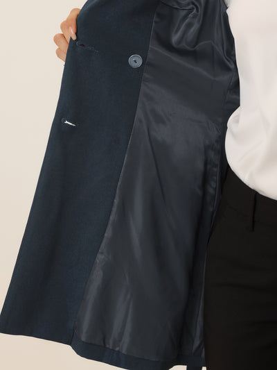 Sleeveless Double Breasted Belt Waist Lightweight Trench Coat Vest