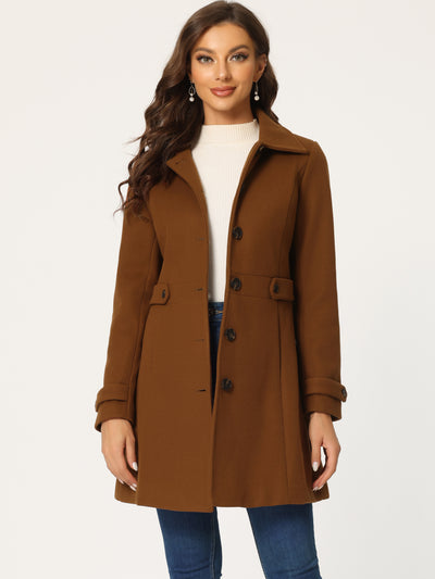 Winter Classic Outwear Overcoat with Pockets Single Breasted Coat