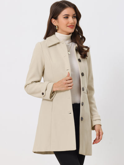 Winter Classic Outwear Overcoat with Pockets Single Breasted Coat