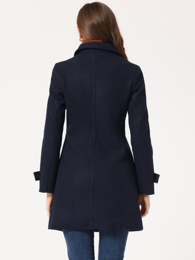 Winter Peter Pan Collar Mid-thigh A-line Single Breasted Pea Coat