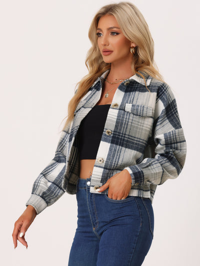Lightweight Button Down Cropped Waffle Knit Shacket Jacket