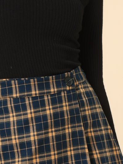 Plaid Layers High Waist Skater A-Line Tartan Skirt