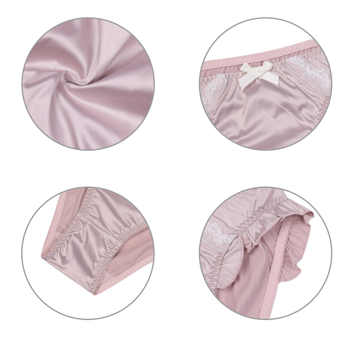 Allegra K Women's Underwear Comfortable Satin Shiny Panties Mid-Rise Ruffle Trim Briefs