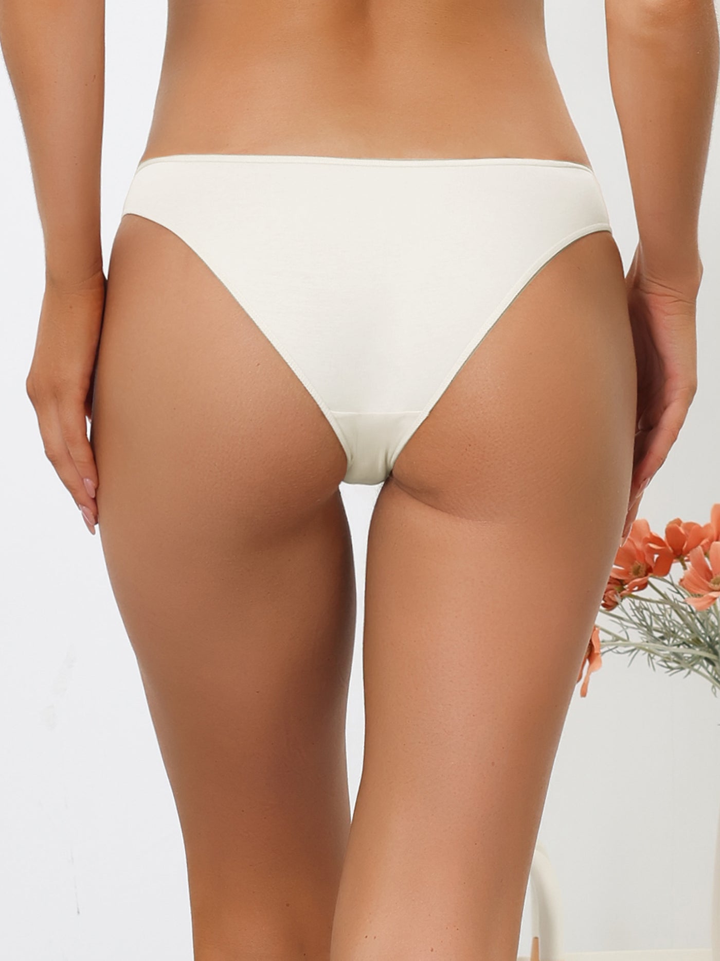 Allegra K Underwear for Women Low-Rise Contract Color Bikini Sporty Sweat-Absorbing Thongs