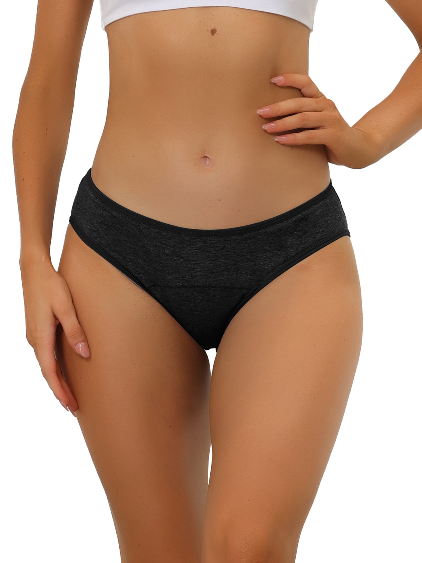 Allegra K Women's Period Underwear Mid-Rised Hipster Panties, Available in Plus Size