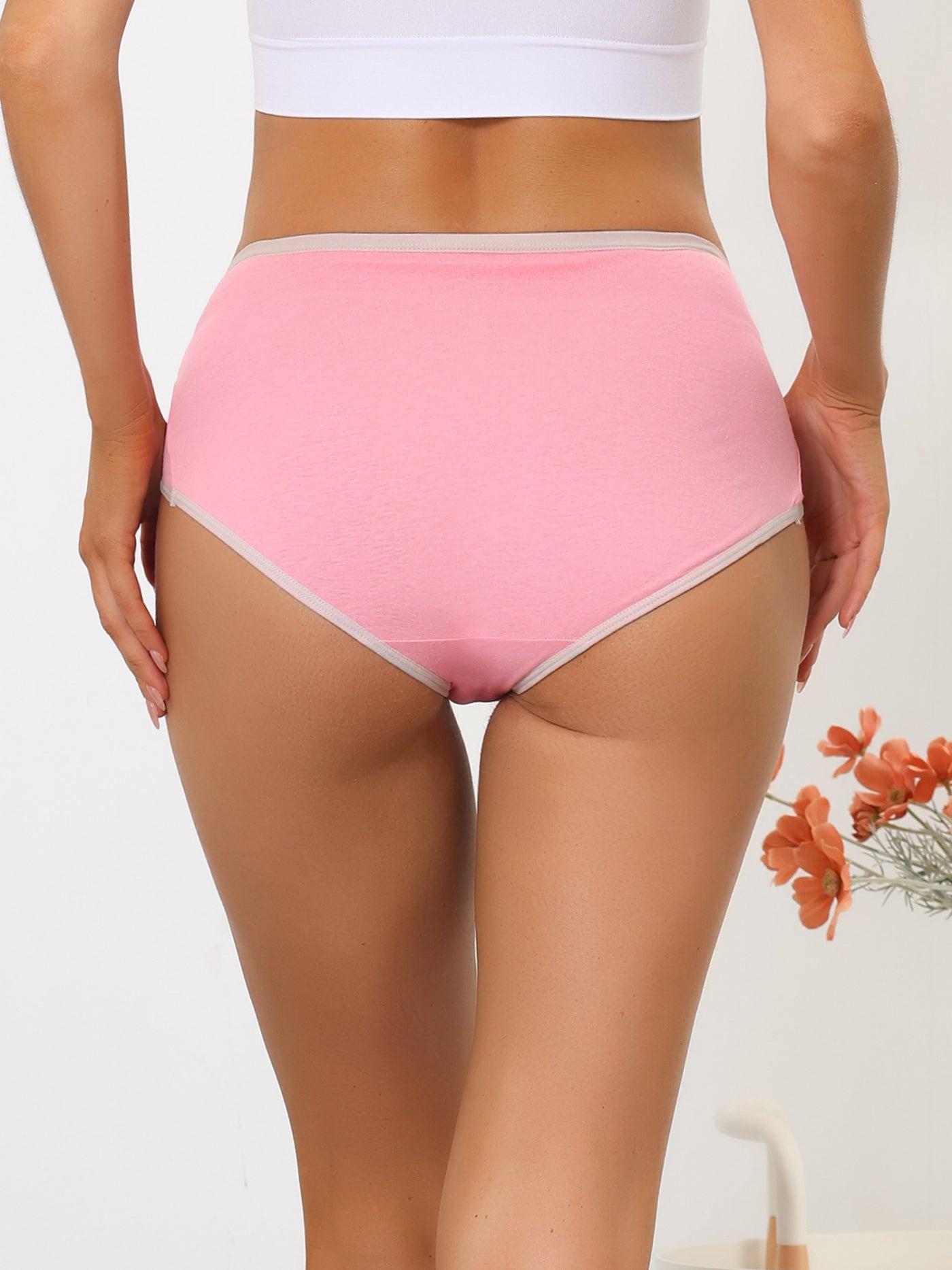 Allegra K Hi Cut Underwear for Women High Waist Tummy Control Stretch Comfort Panties