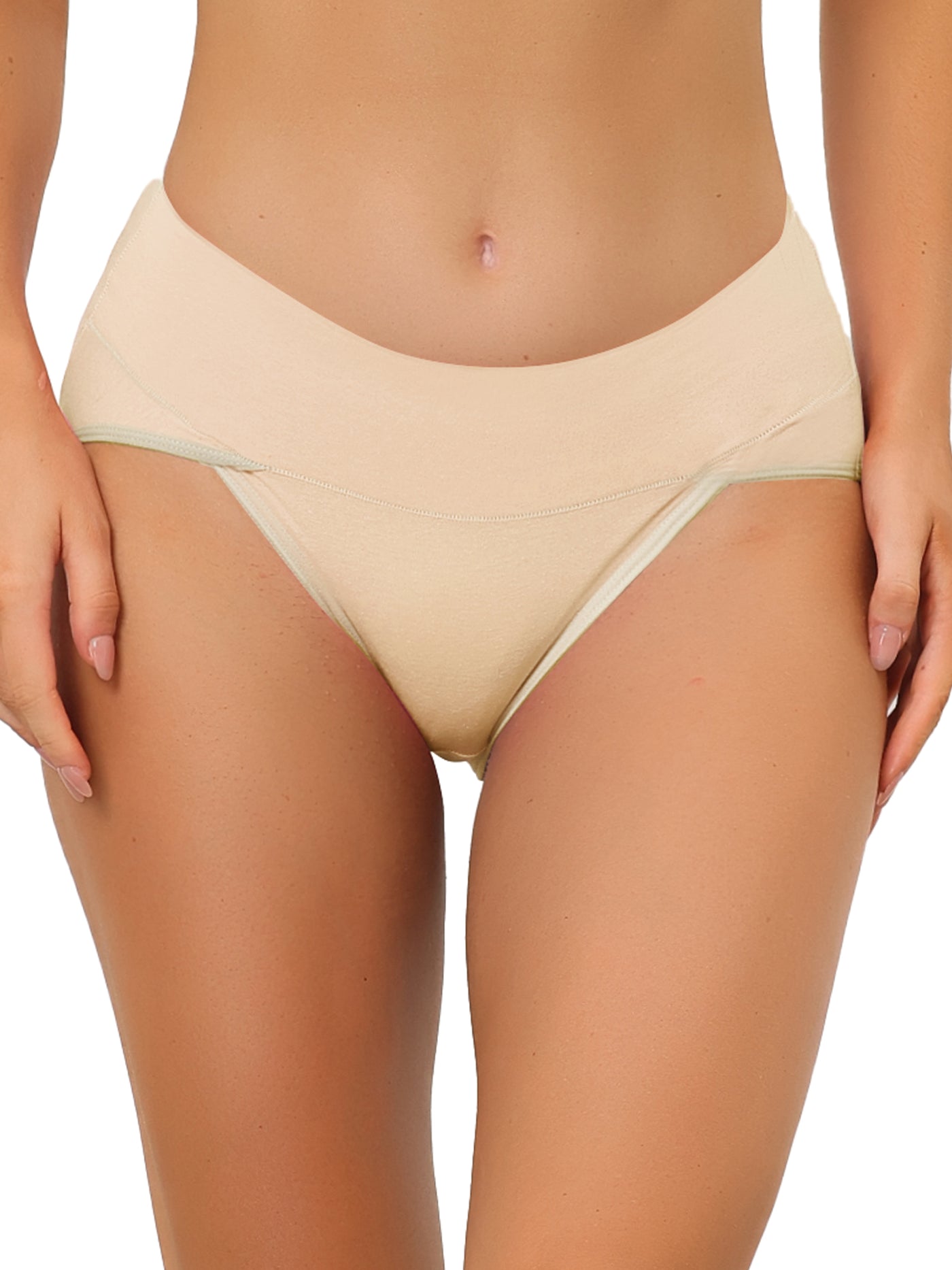 Allegra K Hi Cut Underwear for Women High Waist Tummy Control Stretch Comfort Panties