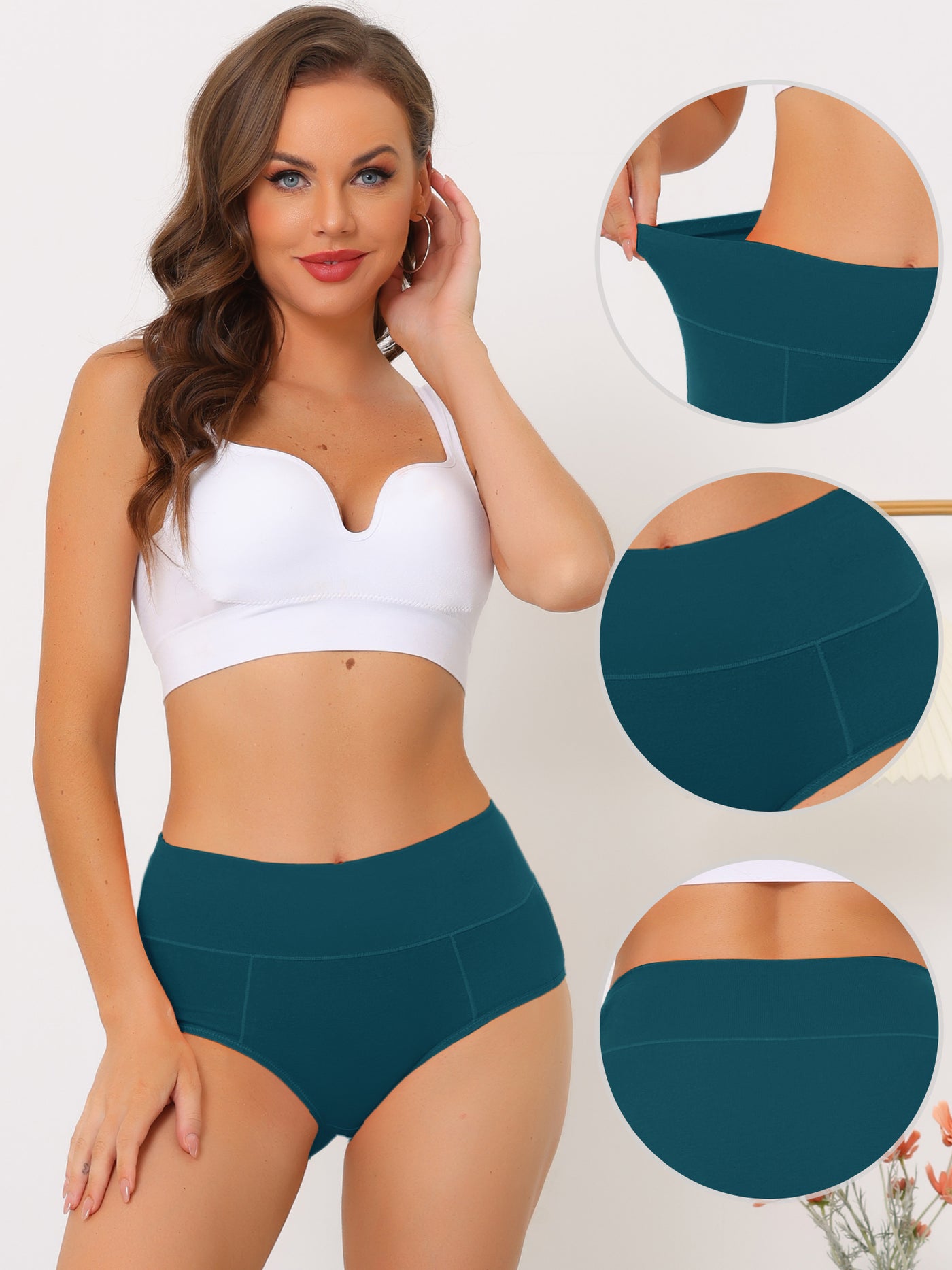 Allegra K Women's Cotton High Waist (Available in Plus Size), Tummy Control Underwear