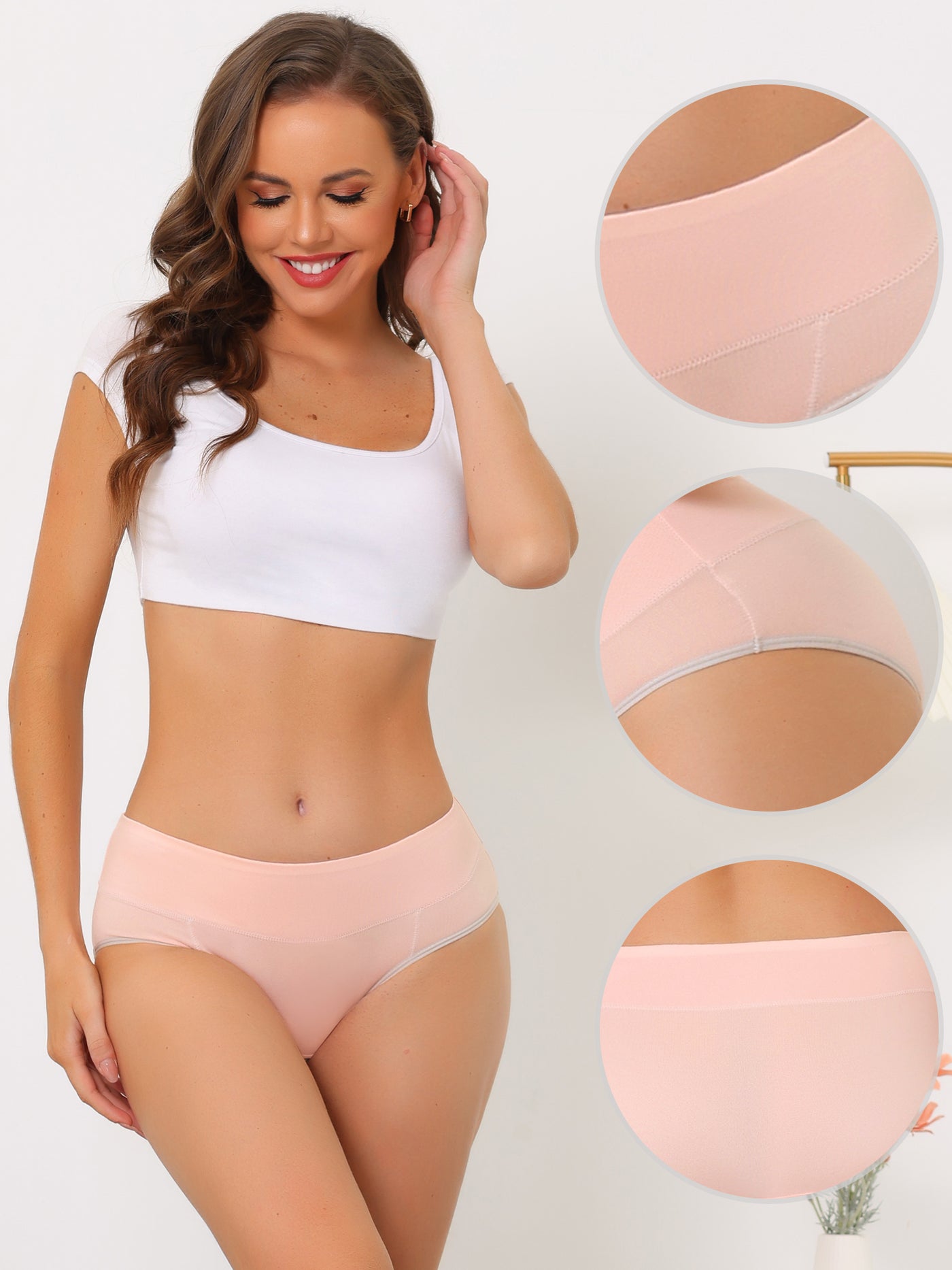 Allegra K Women's Elastic Waist Athletic Color-Block Underwears Available in Plus Size
