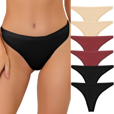 Thongs for Women Packs G-String Panties Breathable Hi-Cut Tangas Underwear