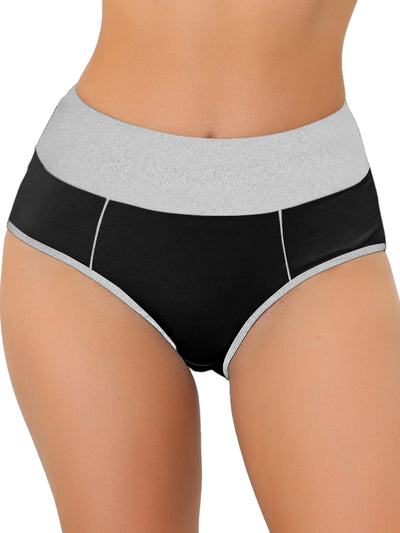 Women's High Waist Tummy Control Color-Block Brief, Available in Plus Size