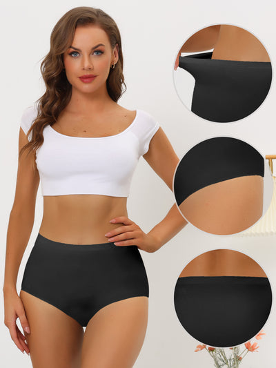 Women's Elastic High-Waisted Brief Breathable No Show Hipster Underwear
