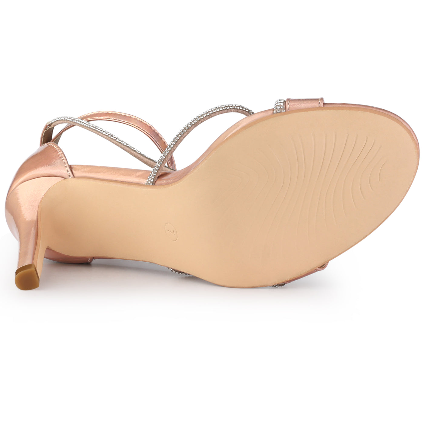 Allegra K Women's Rhinestone Knot Strap Stiletto Heels Sandals