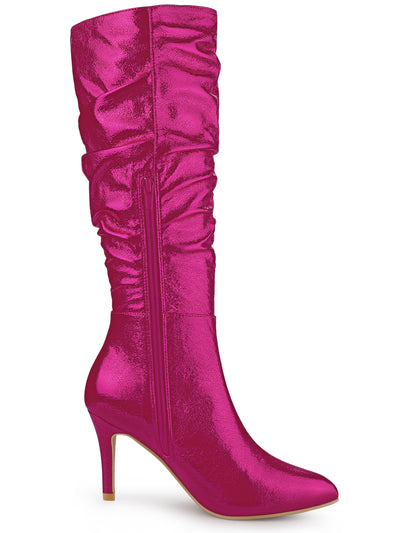 Slouchy Pointed Toe Stiletto High Heel Knee High Boots