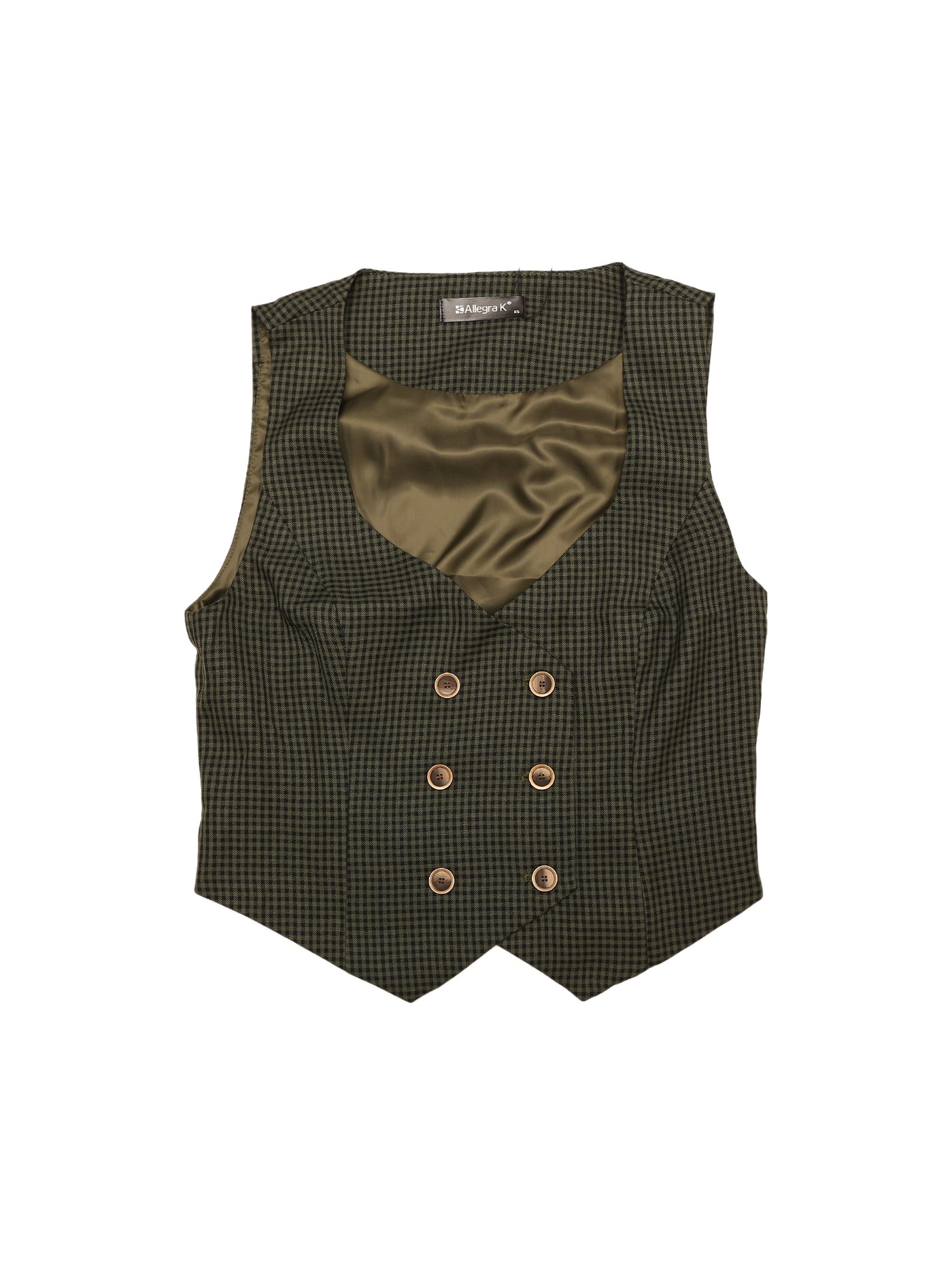 Allegra K Plaid Waistcoat Racerback Vintage Steampunk Suit Vest