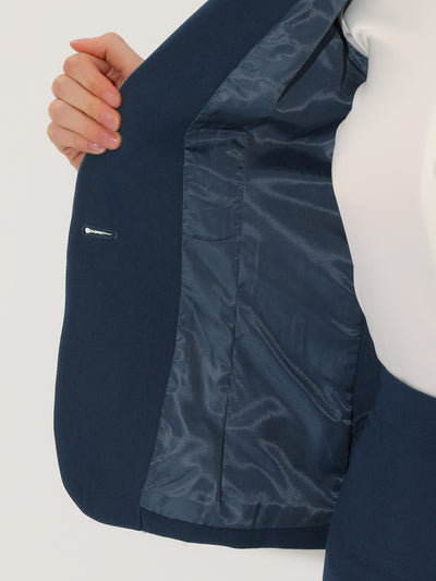 Business Casual Long Sleeve Blazer Pencil Skirt 2 Piece Suit Set