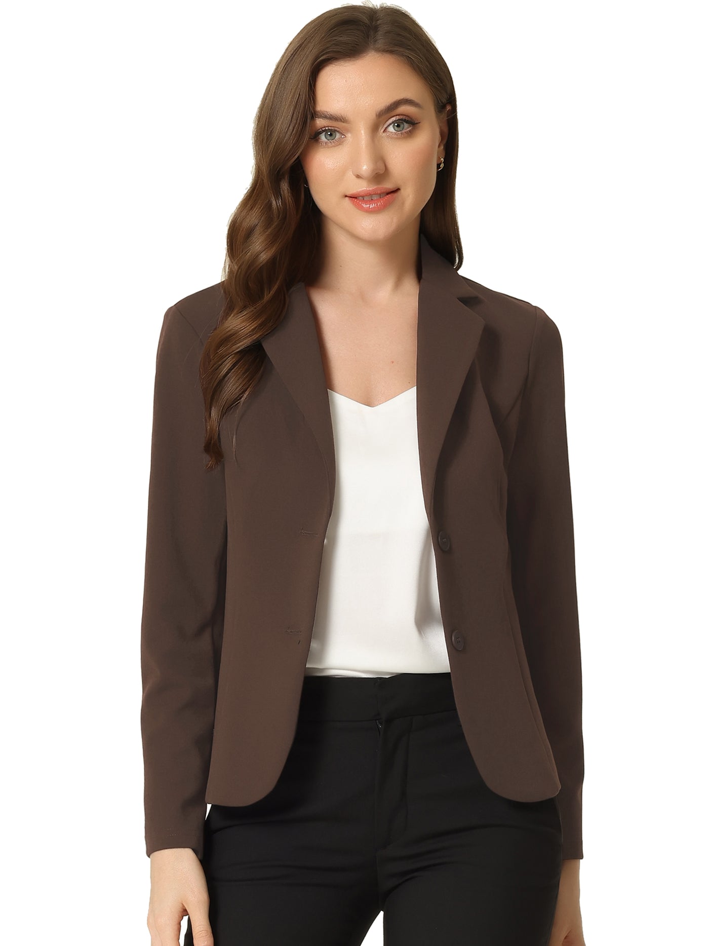 Allegra K Solid Work Office Lapel Collar Stretch Jacket Suit Blazer
