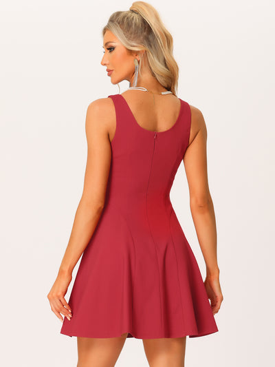Party Sexy Sleeveless Sweetheart Neck Fit and Flared A Line Swing Cocktail Mini Dress
