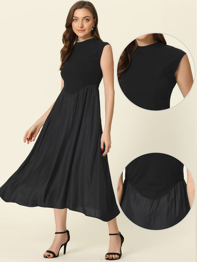 Round Neck Pocketed Sleeveless Solid Casual Dress