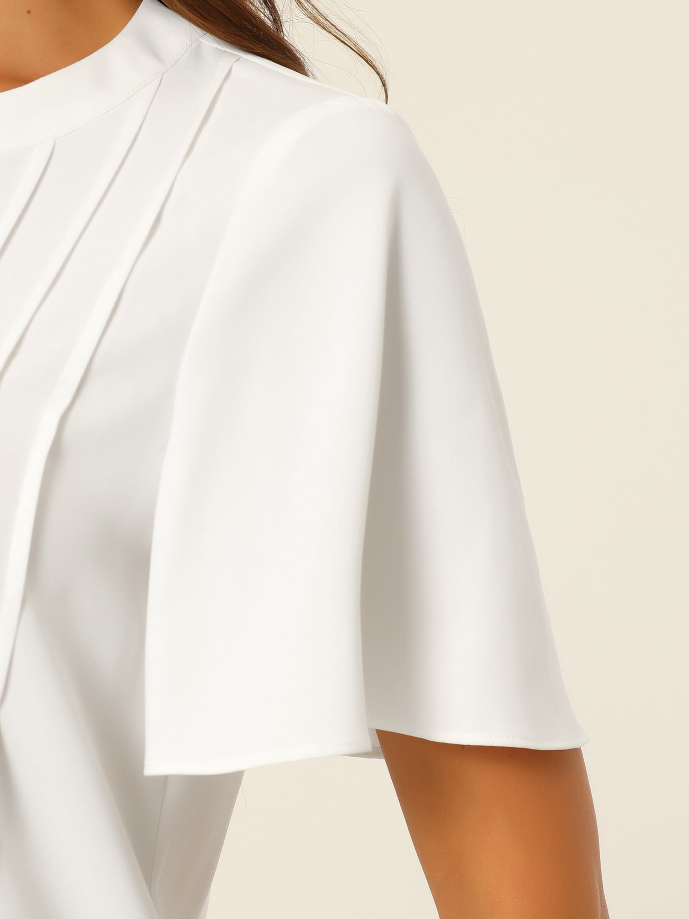 Allegra K V Neck Blouses for Women Dressy Casual Tops Button Down Shirts Business Work Short Sleeve T Shirt