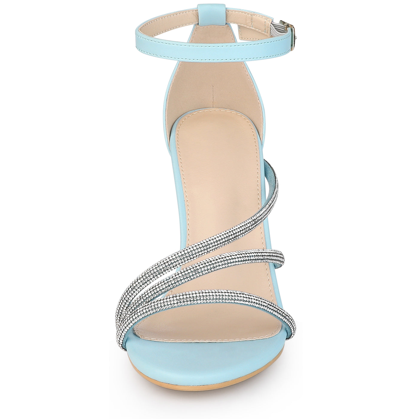 Allegra K Women's Open Toe Rhinestone Strappy Stiletto Heels Sandals