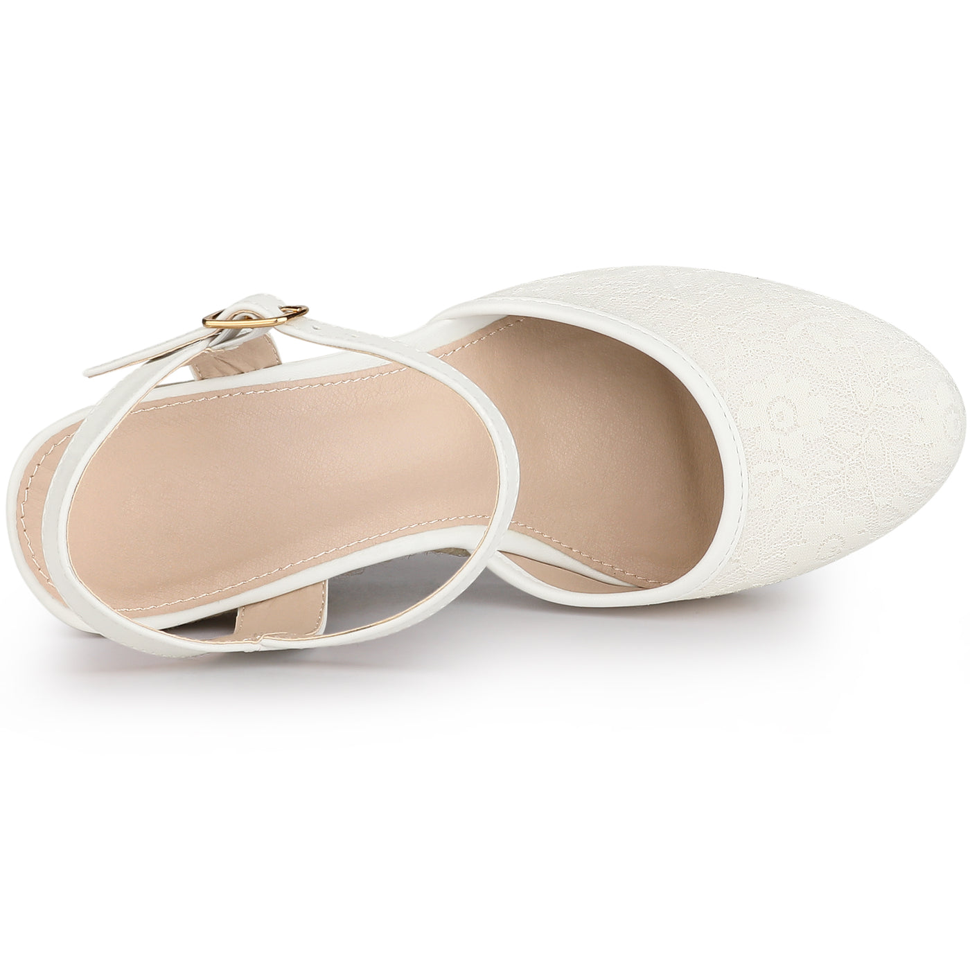 Allegra K Women's Espadrille Platform Closed Toe Lace Wedge Heel Sandals
