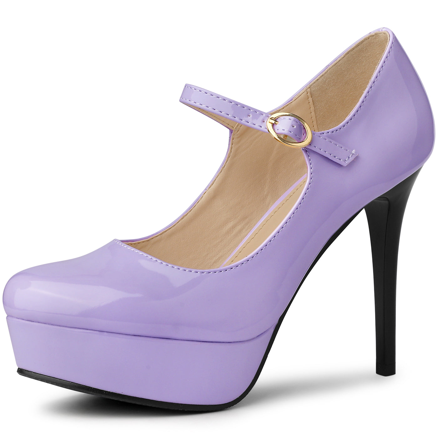 Allegra K Platform Ankle Strap Stiletto Heel Dress Shoes Mary Jane Pumps