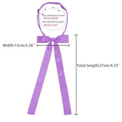 Pre-Tied Adjustable String Long Ribbon Solid Uniform Bowties