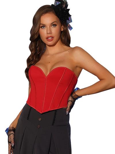 Strapless Sweetheart Neck Lace-Up Bodyshaper Bustier Corset