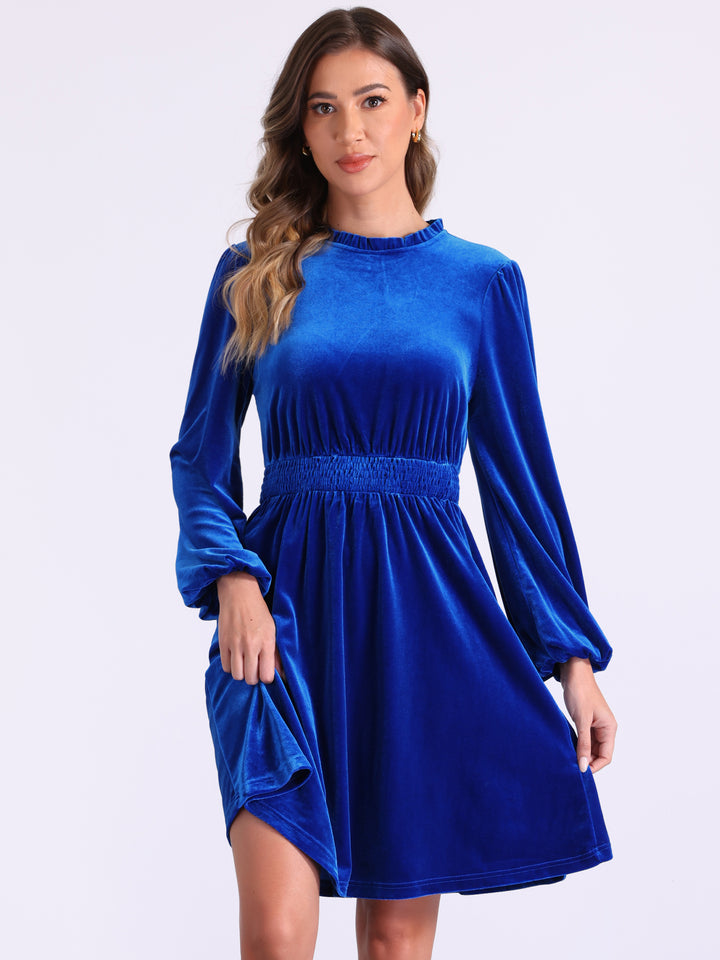 smocked velvet midi dress Talbots Effortless Velvet Smocked Midi Dress 18W Long Sleeve Green Ruffle Collar