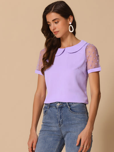 Short Silk Shirt in Polka Dot