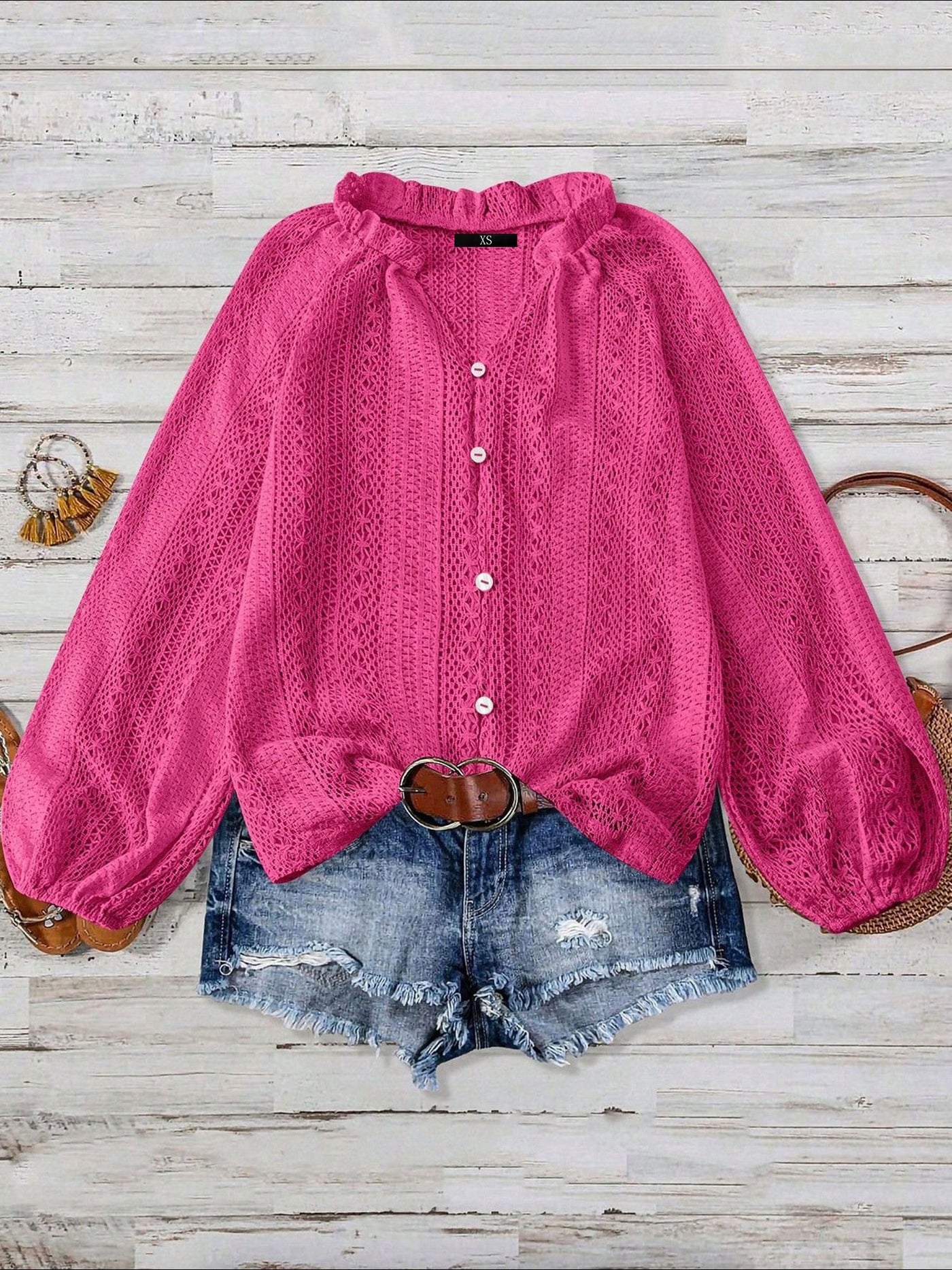 SHEER CROCHET BLOUSE