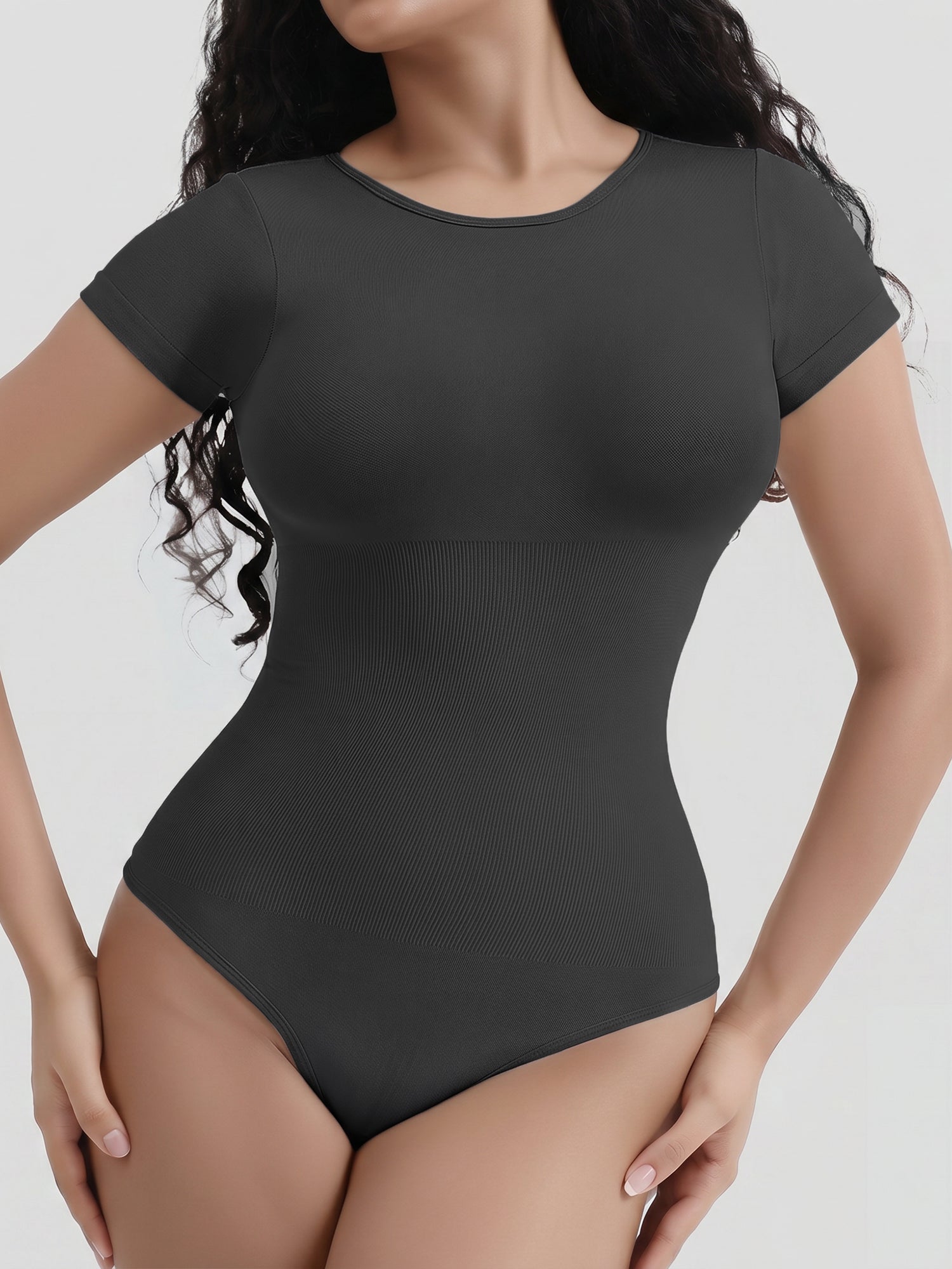 Shapewear Body-Sculpting Short Sleeve Leotard Bodysuit